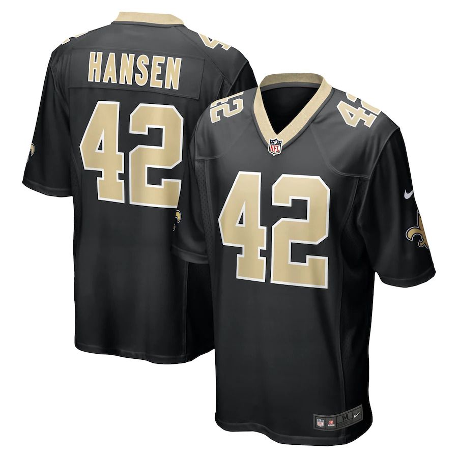 Men New Orleans Saints #42 Chase Hansen Nike Black Game NFL Jersey